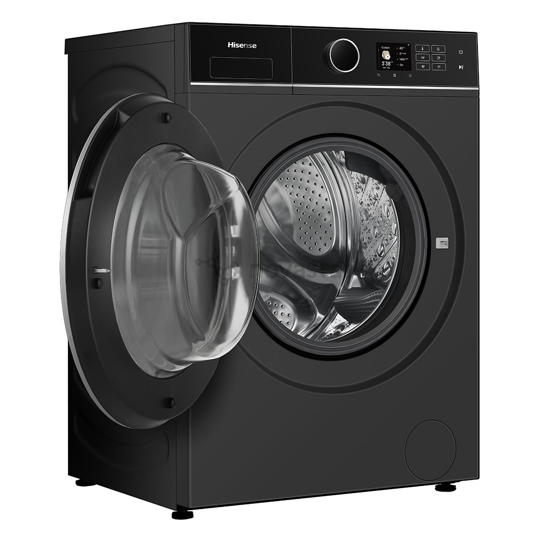 Hisense, 12 kg / 8 kg, gylis 59,5 cm, 1400 aps./min., juoda - Skalbimo mašina - džiovyklė