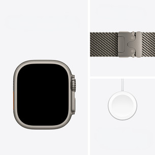 Apple Watch Ultra 4, 49 mm, Titanium Milanese Loop, M, natural - Smartwatch