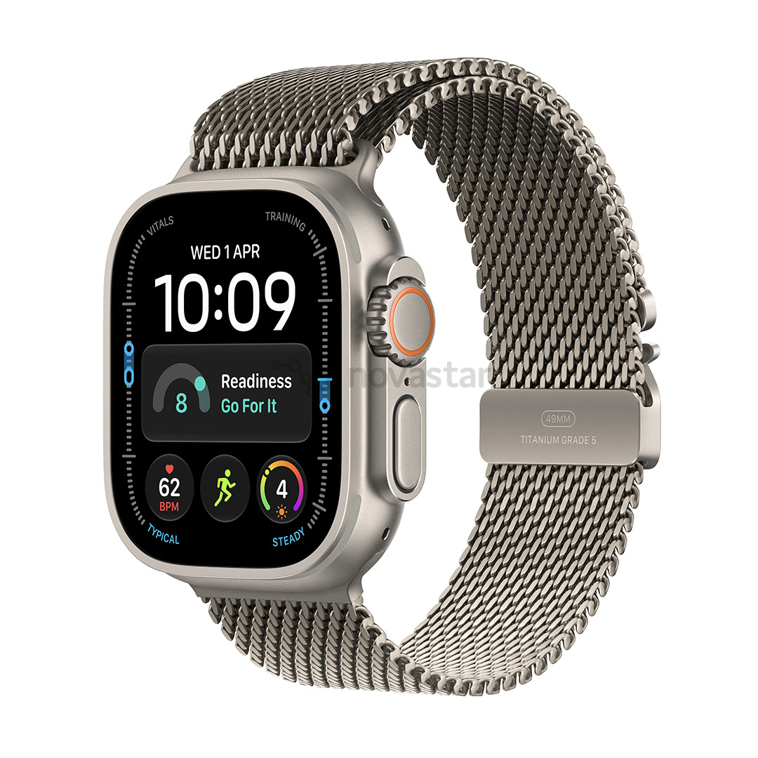 Apple Watch Ultra 4, 49 mm, Titanium Milanese Loop, L, natural - Smartwatch