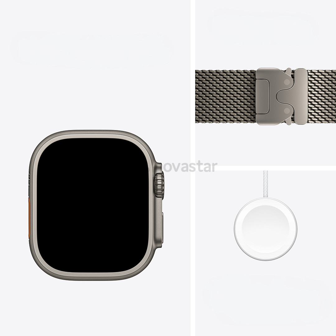 Apple Watch Ultra 4, 49 mm, Titanium Milanese Loop, L, natural - Smartwatch