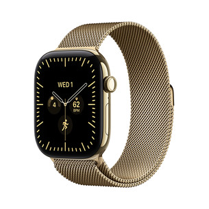 Apple Watch 12, 46 mm, GPS+5G, titanium, Gold Milanese Loop, M/L, gold titanium / gold - Smartwatch