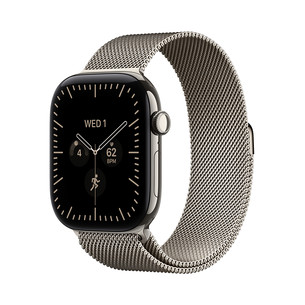 Apple Watch 12, 46 mm, GPS+5G, titanium, Natural Milanese Loop, M/L, titanium - Smartwatch