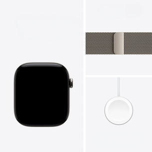Apple Watch 12, 46 mm, GPS+5G, titanium, Natural Milanese Loop, M/L, titanium - Smartwatch