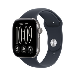 Apple Watch 11, 42 mm, GPS+5G, aluminium, sport band, S/M, space gray / navy blue - Smartwatch