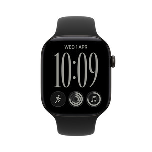 Apple Watch 12, 42 mm, GPS+5G, aluminium, sport band, S/M, black - Smartwatch MJG04ET/A