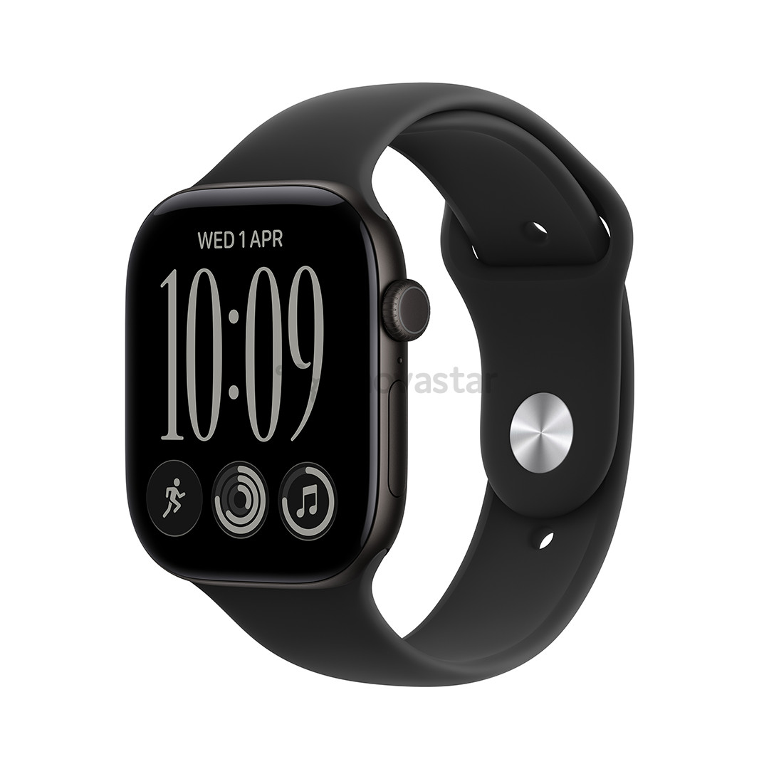 Apple Watch 12, 42 mm, GPS+5G, aluminium, sport band, S/M, black - Smartwatch