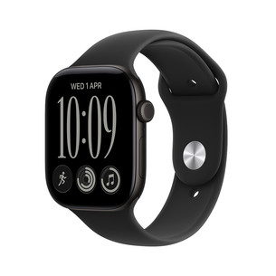 Apple Watch 12, 42 mm, GPS+5G, aluminium, sport band, M/L, black - Smartwatch