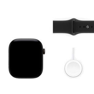 Apple Watch 12, 42 mm, GPS+5G, aluminium, sport band, M/L, black - Smartwatch