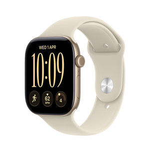 Apple Watch 12, 42 mm, GPS+5G, aluminium, sport band, M/L, light gold / sand - Smartwatch