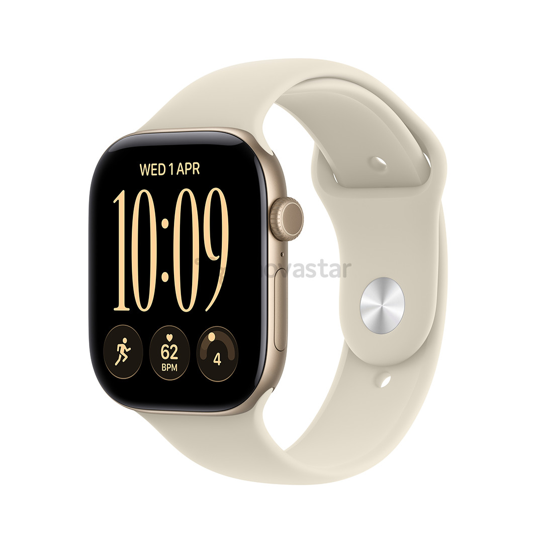 Apple Watch 12, 42 mm, GPS+5G, aluminium, sport band, M/L, light gold / sand - Smartwatch