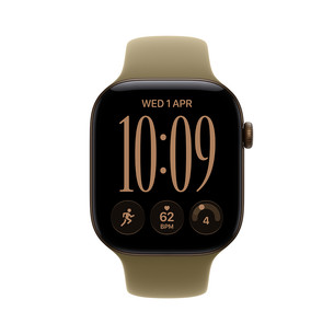Apple Watch 12, 42 mm, GPS+5G, aluminium, sport band, M/L, dark bronze / olive - Smartwatch MJG54ET/A