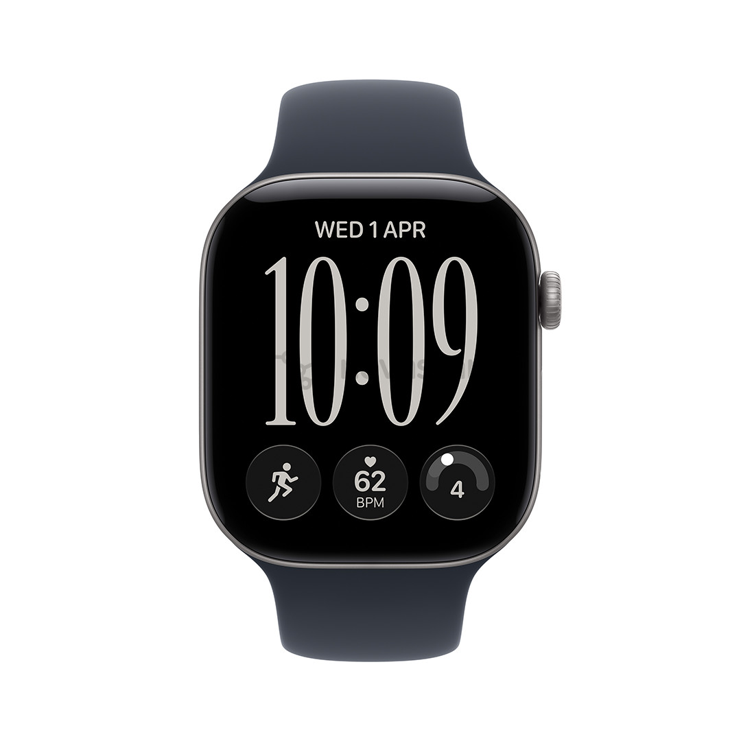 Apple Watch 12, 46 mm, GPS+5G, aluminium, sport band, S/M, space gray / navy blue - Smartwatch