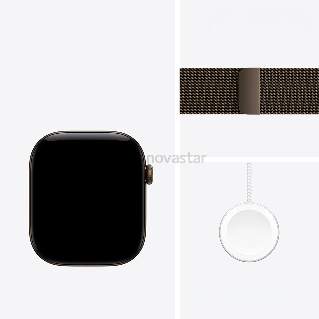 Apple Watch 12, 42 mm, GPS+5G, aluminium, Milanese Loop, dark bronze / dark bronze - Smartwatch