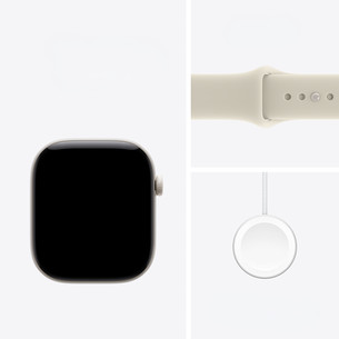 Apple Watch 12, 46 mm, GPS+5G, ceramic, sport band, M/L, white / sand - Smartwatch