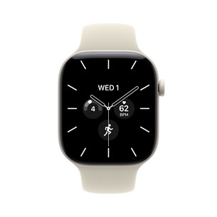 Apple Watch 12, 46 mm, GPS+5G, ceramic, sport band, S/M, white / sand - Smartwatch MJH14ET/A
