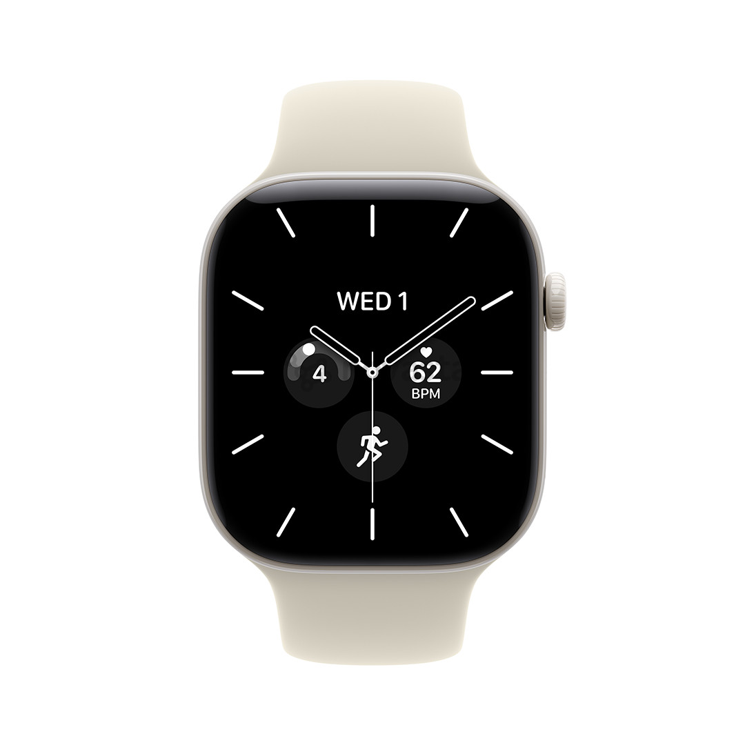 Apple Watch 12, 42 mm, GPS+5G, ceramic, sport band, M/L, white / sand - Smartwatch