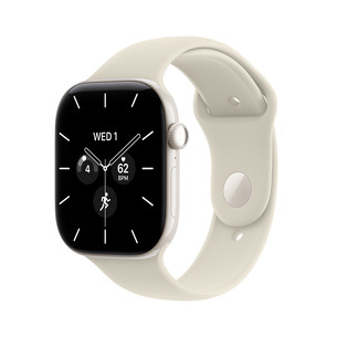 Apple Watch 12, 42 mm, GPS+5G, ceramic, sport band, M/L, white / sand - Smartwatch