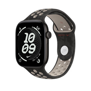 Apple Nike Sport Band, 46 мм, M/L, черный - Ремешок для часов