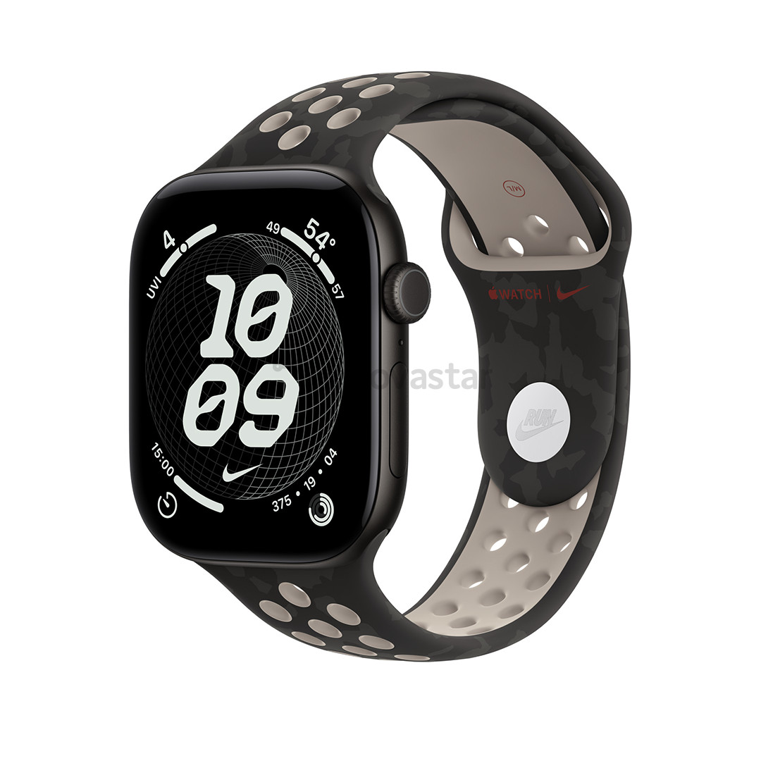 Apple Nike Sport Band, 46 мм, S/M, черный - Ремешок для часов