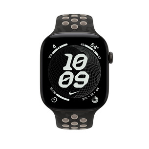 Apple Nike Sport Band, 46 мм, S/M, черный - Ремешок для часов