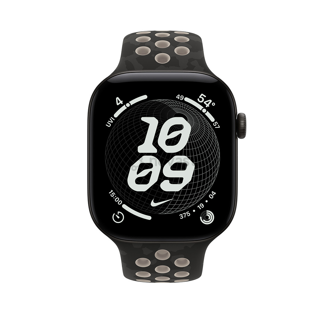 Apple Nike Sport Band, 46 мм, S/M, черный - Ремешок для часов