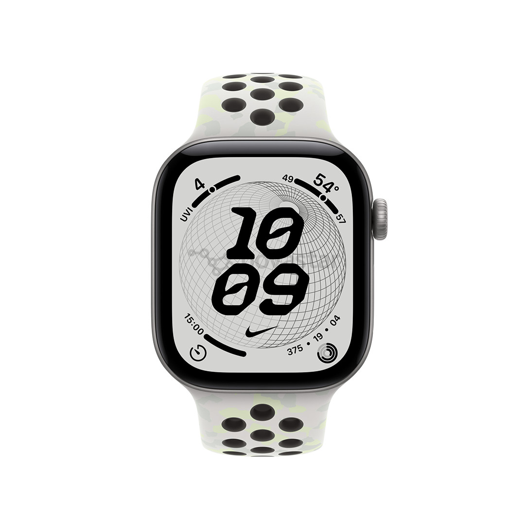 Apple Nike Sport Band, 42 мм, M/L, белый / серый - Ремешок для часов