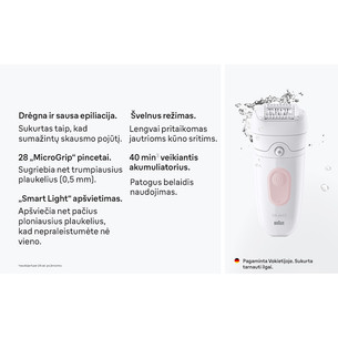 Braun Silk epil 5, Wet & Dry, baltas/rožinis - Epiliatorius