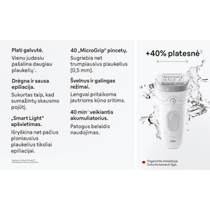 Braun Silk epil 7, Wet & Dry, baltas/pilkas - Epiliatorius