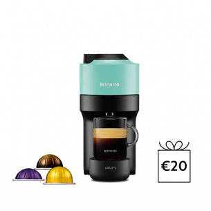 Kapsulinis kavos aparatas Krups Nespresso Vertuo Pop, žalsvas XN920410