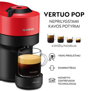 Kapsulinis kavos aparatas Krups Nespresso Vertuo Pop, raudonas