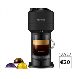 Krups Nespresso Vertuo Next, matt black - Capsule coffee machine XN910N10
