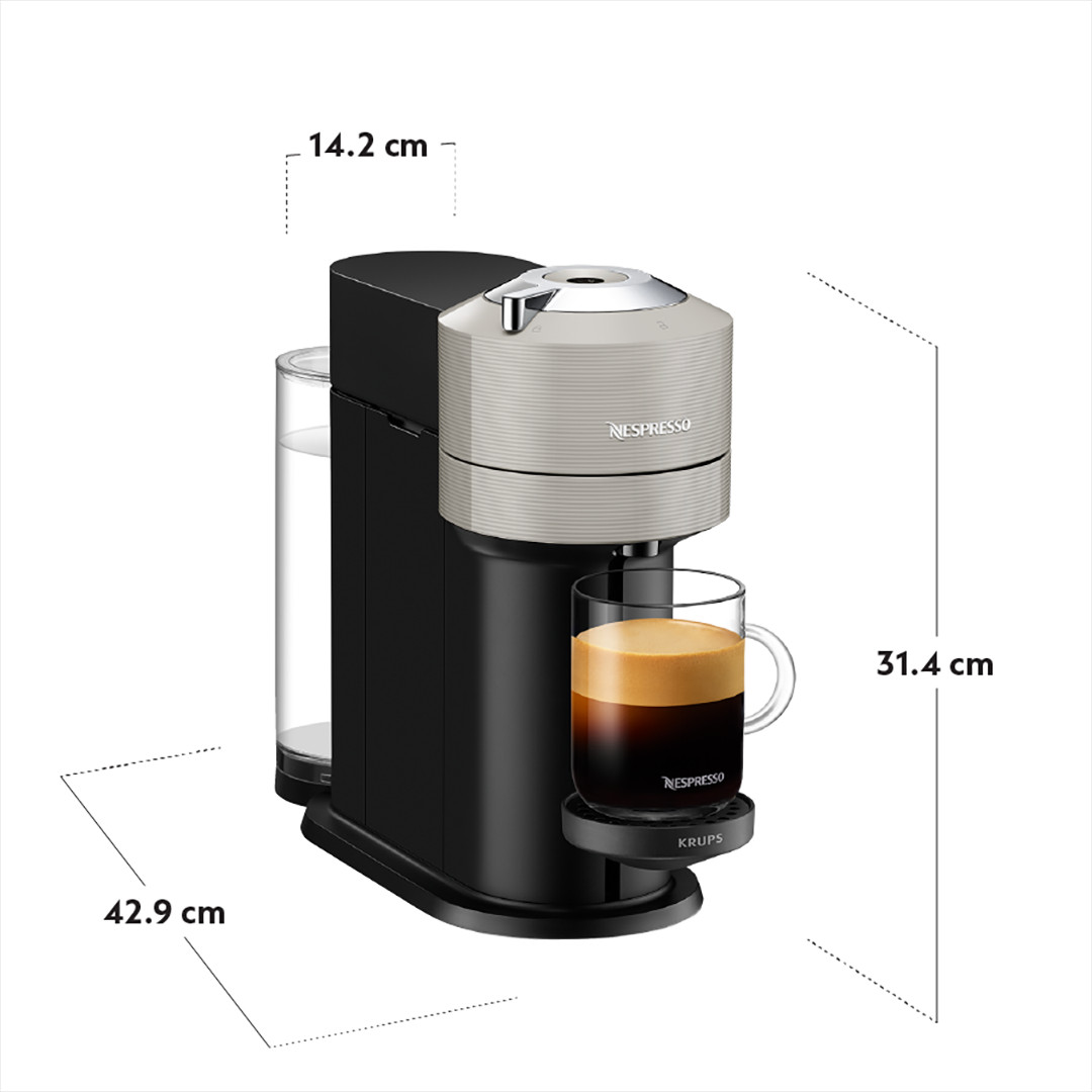Krups Nespresso Vertuo Next, grey - Capsule coffee machine