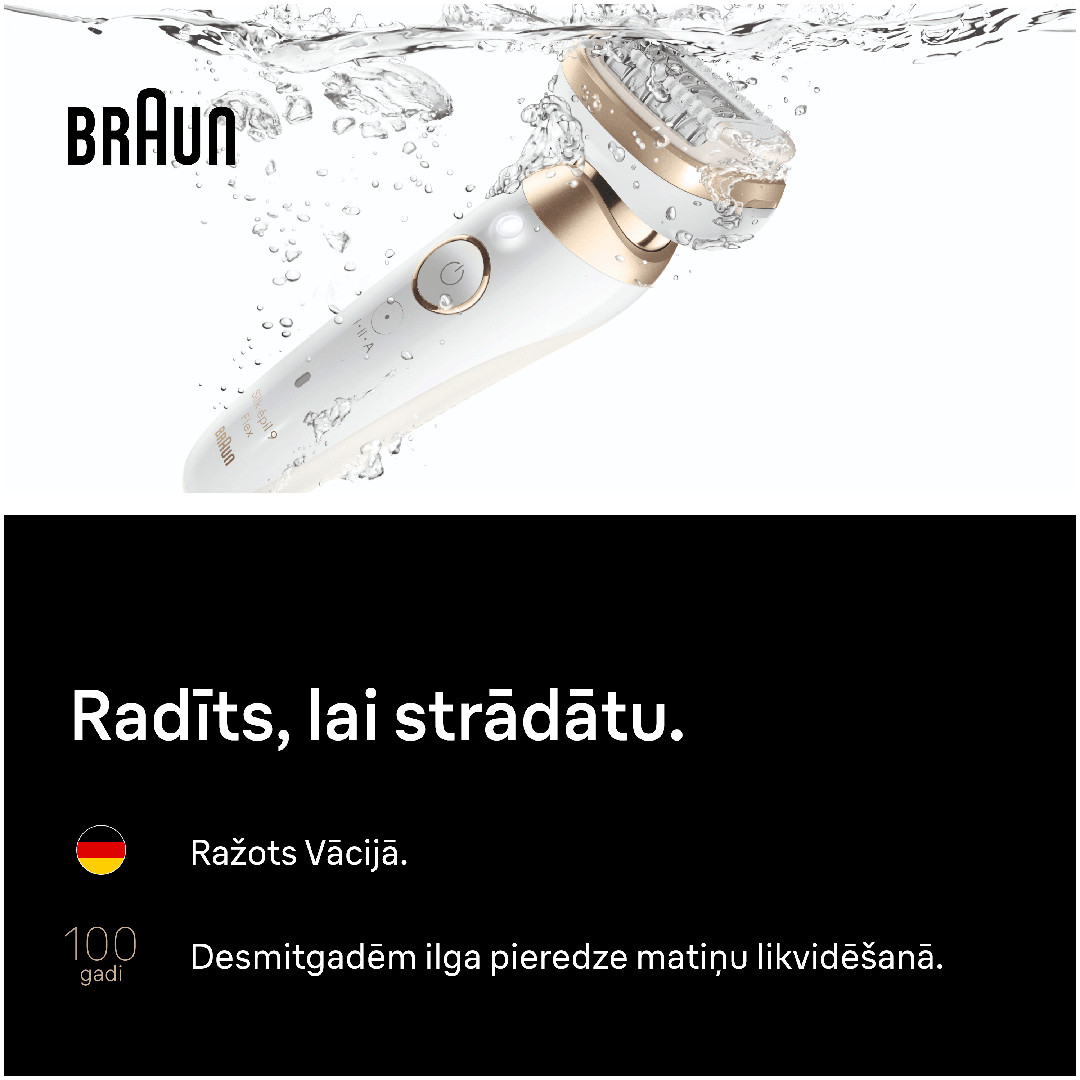 Braun Silk epil 9 Flex, baltas - Epiliatorius