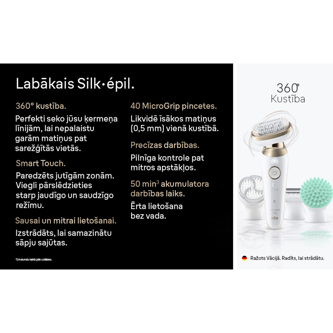 Braun Silk épil 9 Flex SkinSpa, Wet & Dry, белый - Эпилятор
