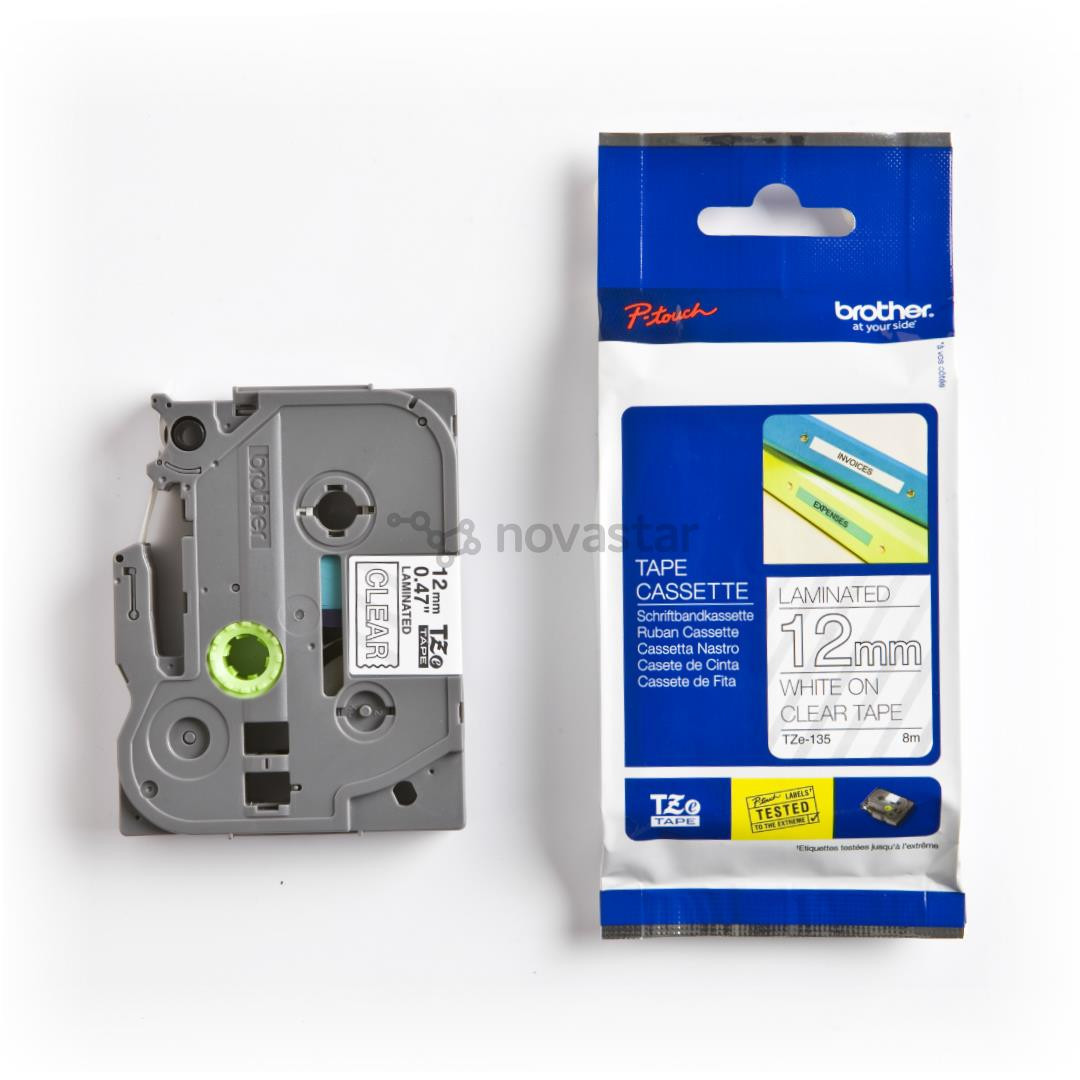 Laminuota juostelė Brother TZE135 8m x 12mm