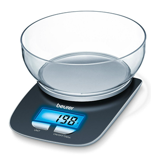 Beurer KS25, до 3 кг, серый - Электронные кухонные весы с чашей 704.15