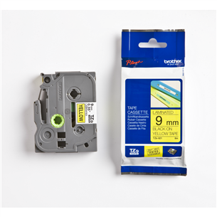 Laminated tape black on yellow 8m x 9mm, Brother TZE621