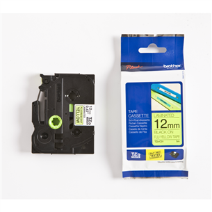Laminated tape black text on flu yellow backround 5m x 12mm, Brother TZEC31