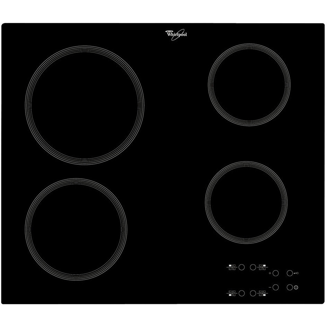 Whirlpool, width 58 cm, frameless, black - Built-in Ceramic Hob