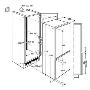 Built-in refrigerator Electrolux (178 cm)